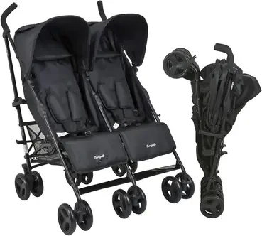Carrinho De Bebe Para Gemeos Burigotto Twingo Black Preto, Burigotto